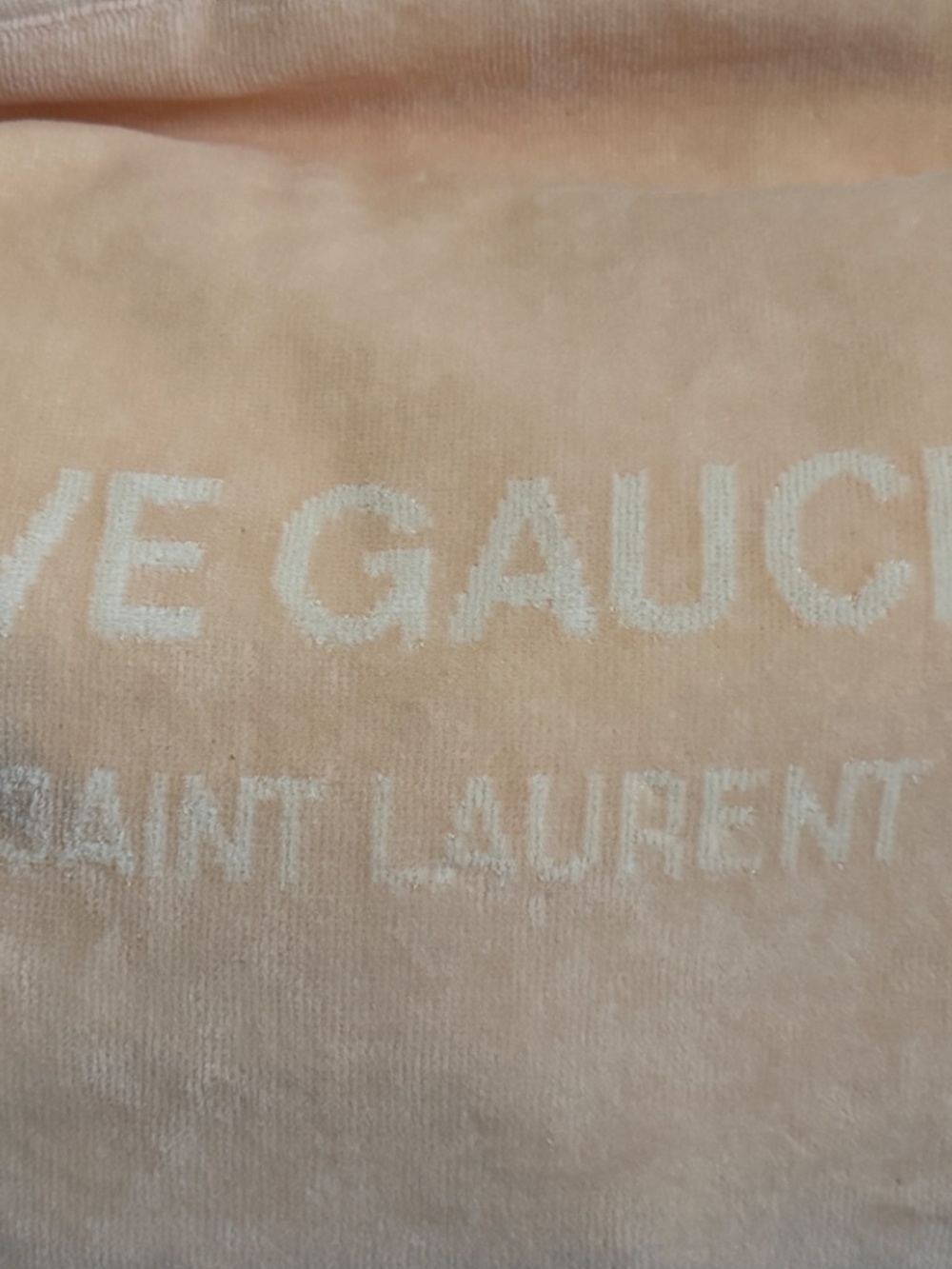 Saint Laurent YSL Rive Gauche Pink White Logo Convertible Towel Terry Tote Bag - Picture 9 of 16